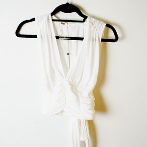 Free People V-Neck Tie Crop